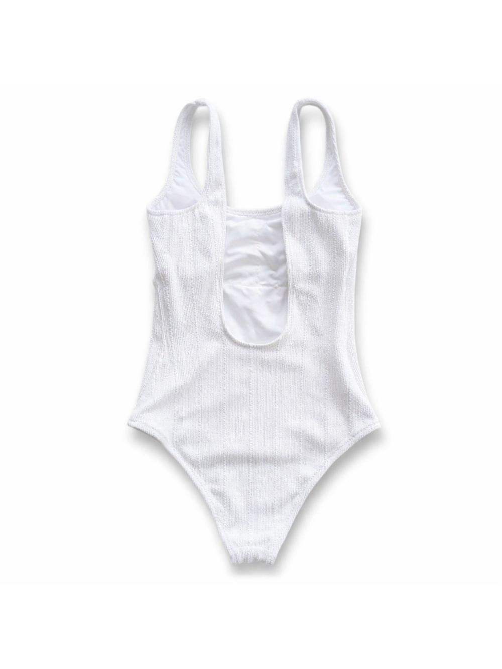 Aerie One Piece Cheeky Textured White Swimsuit Sz M Long - Picture 3 of 7